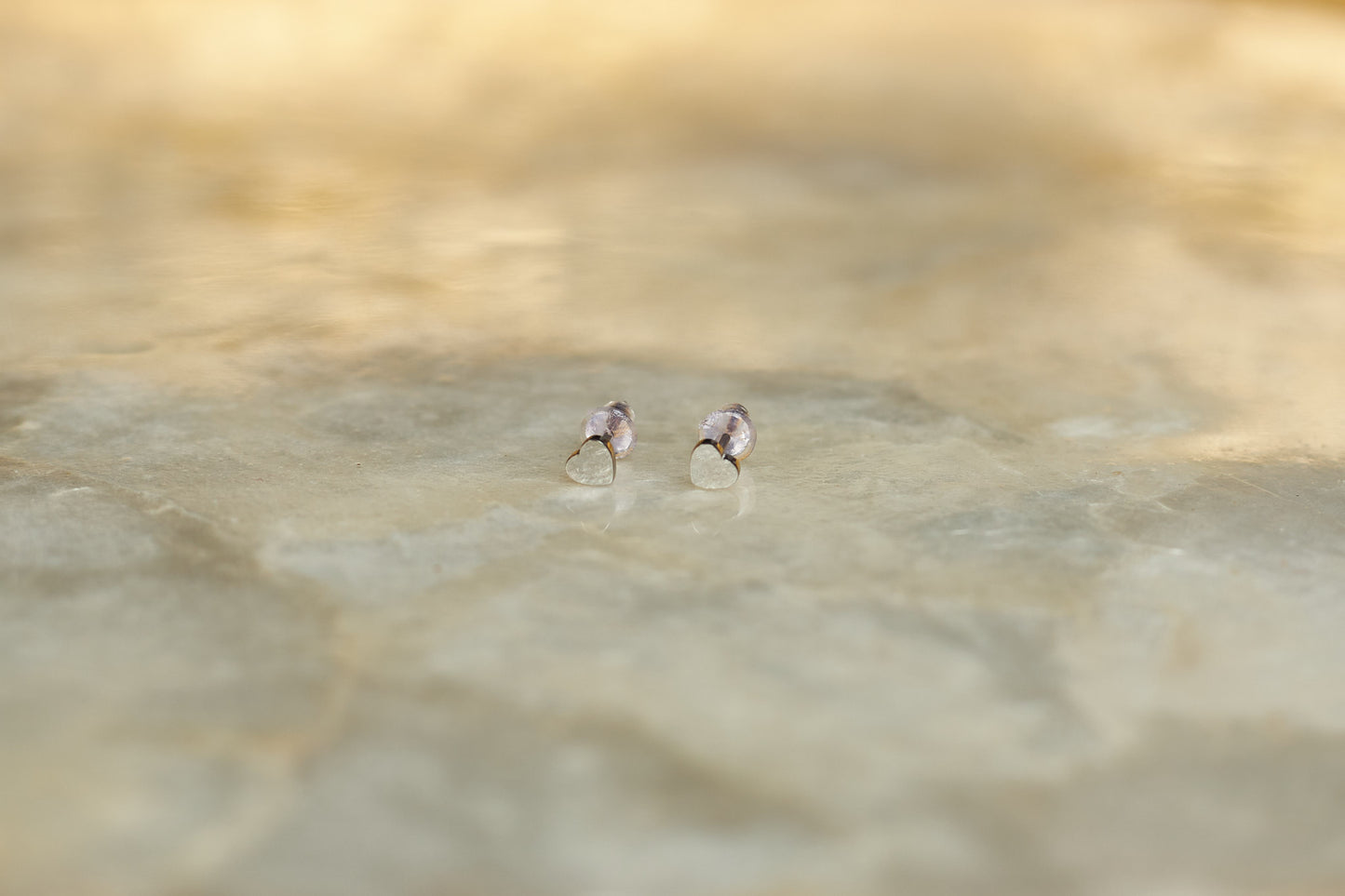 Small Heart Earrings - 18k Gold